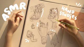 hand studies ️ ASMR SKETCH WITH ME (no music)