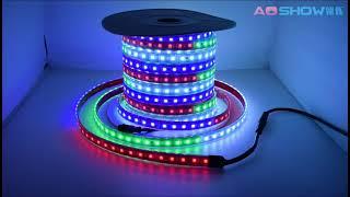 Aoshowled@ WaterproofIP68 Superbright 20Meters per reel 24V SPI RGB LED Pixel Strip Facade Lighting