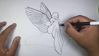 How to draw ANGEL WINGS in 5 minutes