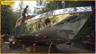 Homemade Boat Making Process | Amazing Wood Boat Building Method & Steel Ship Production Technology