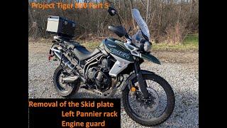 Project Tiger 800 Part 5: Remove the Skid Plate, Pannier Rack and the Engine Guard