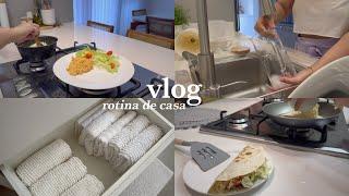 VLOG: Rotina de dona de casa, almoço, trabalho em casa e opção de jantar saudável e fácil