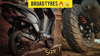 Broad Tyres On Honda Dio | For All Scooters | Wide Tyre | 120/70-10 ?