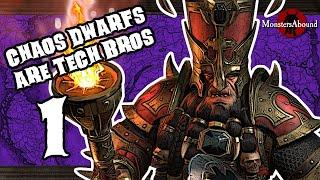 Chaos Dwarf Tech Bros with Grimhammer in Total War: Warhammer 3 - The Legion of Azgorh #1