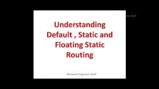 Understanding Default ,Static and Floating Static Routing