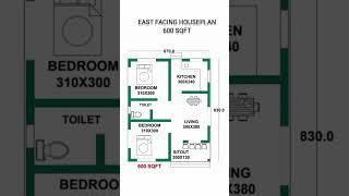 600 sqft #East facing houseplan #shorts #Indian construction #hbg