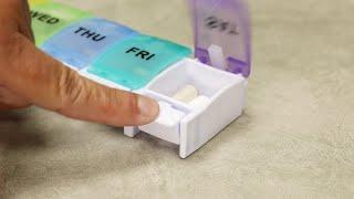 Weekly Pill and Vitamin Organizer with Easy-Open Pop Up Lids