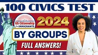 2024 USCIS Official 100 Civics Test Questions and Answers (By Groups) for US Citizenship Interview