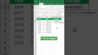 How to calculate AVERAGE in Excel?(with Formula) | AVERAGE Function #shorts #excel