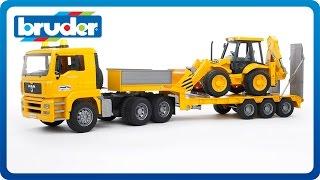 Bruder Toys MAN TGA Low Loader w.JCB Backhoe Loader #02776