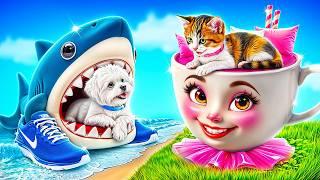 One Colored Pets House Challenge! Pink vs Blue!