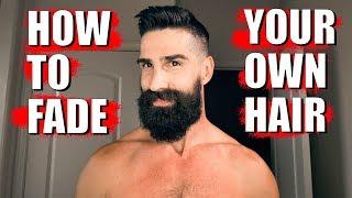 HOW TO FADE YOUR OWN HAIR (med/high fade) & beard trim