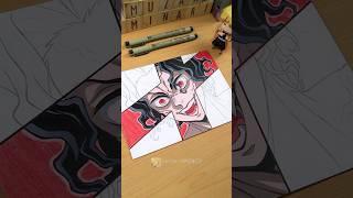 Drawing Kibutsuji Muzan  DEMON SLAYER / 鬼滅の刃 || Stained Art  #shorts #muzan #demonslayer  #anime
