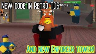 [CODE EXPIRED] New code and Enforcer tower in Retro TDS! | Roblox