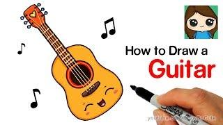 How to Draw a Guitar Easy and Cute