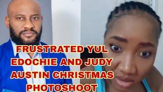 THE STRUGGLE IS REAL JUDY AUSTIN AND YUL EDOCHIE CHRISTMAS PHOTOSHOOT WITH NO CHRISTMAS TREE