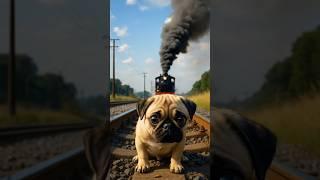 PUG Left on Train Tracks… What Happens Next  #AI #aimovie