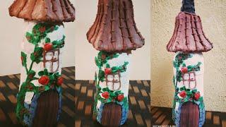 DIY Wine Bottle Fairy House / Bottle Art / Bottle Decoration / Home Decor / S V Craft zone