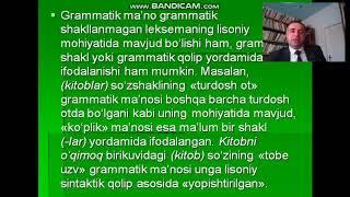 Azamat Primov. Hozirgi o‘zbek  adabiy tili (1-kurs)  3 darsning davomi
