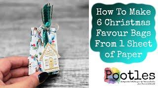 How To Make 6 Christmas Favour Bags From 1 Sheet of Paper