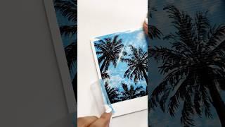 Painting Palm trees | Acrylic on Canvas #art #satisfying #asmr #skyscape #aesthetic