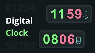 Digital Clock with HTML, CSS & Vanilla Javascript