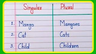 Singular and plural words | 20 Singular and plural | Singular and Plural nouns - Part 1