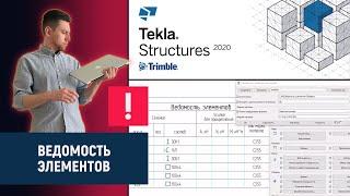 Tekla Structures // Ведомость элементов // Усилия для прикрепления