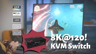 The 8K HDMI 2.1 KVM Switch for Xbox, PS5 Gaming Setup (8KSW21-KVM)