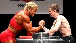 AI FBB Muscle Girl Arm Wrestling – Giantess Growth & Muscular Female Bodybuilder