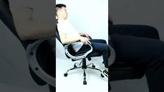 Leather Computer Desk Task Chair Adjustable Lumbar Support Flip-up Arms Swivel