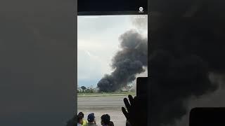 Passenger plane crashes during takeoff in Nepal, killing 18. #news #breakingnews #nepal #crash