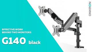 ONKRON Dual Monitor Desk Mount Stand for 13” to 32-Inch LCD LED Screens up to 17.6 lbs G140 Black