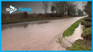 Flooding in Tullibardine as Storm Dennis sweeps country