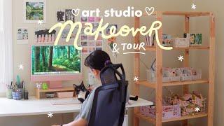 ART STUDIO MAKEOVER & TOUR ⭐️ easy DIYs + new packing office!!