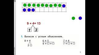 Сложение в пределах 20 с переходом через 10. Видеоурок. Математика. 1 класс