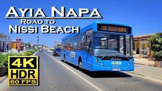 Ayia Napa Cyprus, Road to Nissi Beach , 4K 60fps HDR  Best Places  Motorbike trip , city ride