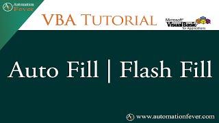 Auto Fill and Flash Fill in VBA | Excel VBA Tutorial in Hindi