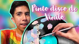 pintando un disco de vinilo