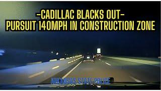 Cadillac CTS blacks out fleeing 140mph in construction zone  - Arkansas State Police in #pursuit