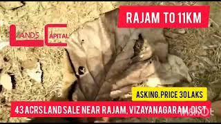 43 acrs land sale near Rajam, Vizayanagaram dist,  price := 30 laks
