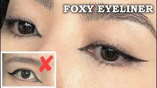 How to ELONGATE Your Hooded Eyes with FOXY EYELINER Perfectly- FOX EYES Tutorial (Beginner Friendly)