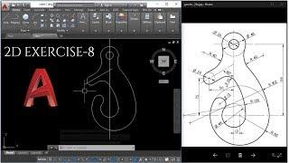 Autocad 2d Practice Drawing for Beginners - Exercise 8 (Basic to advance level )