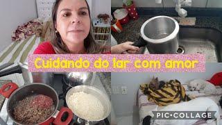 VLOG:ROTINA DA CASA/FAZENDO ALMOÇO SIMPLES/ RECEBI UMA VISITA/Doce lar da Andreia