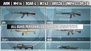 AKM, M416, SCAR-L, GROZA, M762 ALL GUNS CUSTOMIZED SENSITIVITY  BGMI / PUBG 2.4 | GYRO / NO GYRO!