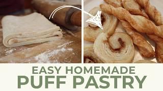 Easy homemade puff pastry recipe | Only 3 ingredients! | How to make puff pastry at home