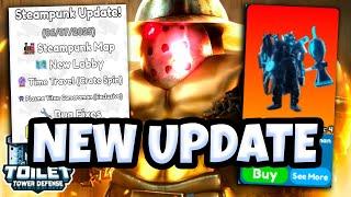 TOILET TOWER DEFENSE NEW STEAMPUNK UPDATE! PLASMA TITAN CAMERAMAN SHOWCASE + TIME TRAVEL CRATE SPIN!