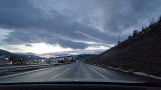 ASMR Driving from Kamloops to Hope, BC - Day to Night - Snow, Rain, Mountains - Highway 5 BC