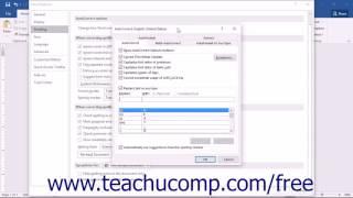 Word 2016 Tutorial Setting Default Proofing Options Microsoft Training