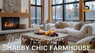 Modern Rustic Winter Elegance: Countryside Farmhouse Interiors & Shabby Chic Decorating Ideas